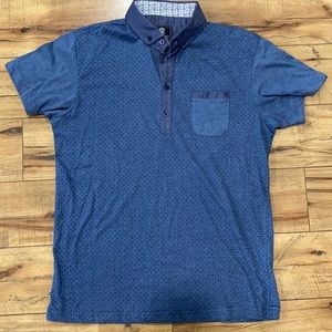 Blue Steel & Jelly collared mens polo